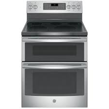 Ge 6 6 Cu Ft Double Oven Electric Range With Self Cleaning And Convection Lower Oven In Stainless Steel Jb860sjss Electric Double Oven Double Oven Range Double Oven Electric Range