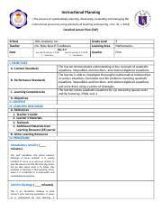 May 10, 2019 · division memo no. Dlp Format Deped 4a S Docx Instructional Planning The Process Of Systematically Planning Developing Evaluating And Managing The Instructional Process Course Hero