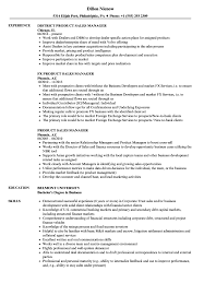 product / sales manager resume samples