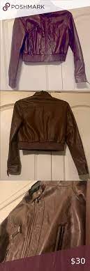 Zara Trf Collection Faux Brown Leather Jacket In 2020 Brown Leather Jacket Leather Jacket Zara Leather Jacket
