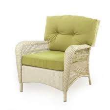 Martha Stewart Living Charlottetown Seashell All Weather Wicker Patio Lounge Chair With Green Bean Cushions 6 Patio Lounge Chairs Green Cushions Outdoor Chairs