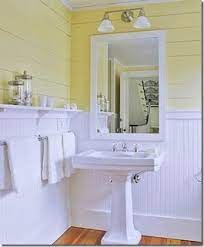 There are so many fun diy projects and ideas you can do with the rustic decor. Love Little Shelf At Top Of Beadboard Small Bathroom Sinks Beadboard Bathroom Cottage Bathroom