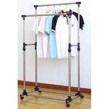 4.6 out of 5 stars 143. Prosource Premium Heavy Duty Double Rail Adjustable Telescopic Rolling Clothing And Garment Rack Silver Garment Racks Clothing Rack Rolling Garment Rack