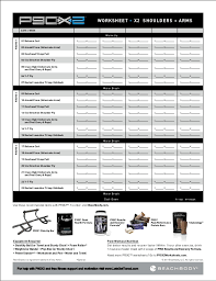 P90x chest, shoulders & triceps originally done 2/25/2013. P90x2 Worksheets