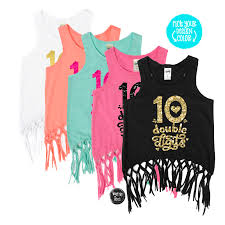 Crop Top Birthday Outfits For 15 Year Olds 10 Double Digits Birthday Tanks Birthday Shirts Birthday Party Shirt