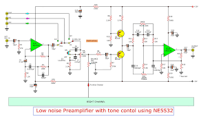 Low Noise Pre Tone Control Circuit Using 4558 Ne55532 Audio Amplifier Circuit Projects Circuit
