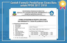 Download formulir pendaftaran pada link yang tersedia di atas, khusus perlombaan kti nasional dan karate, formulirnya khusus. Contoh Formulir Pendaftaran Siswa Baru Untuk Ppdb 2017 2018 Operator Sekolah