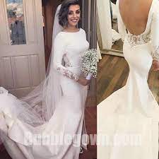 Long Sleeves Mermaid Open Back Elegant Cheap Long Wedding Dresses Bgw007 Long Wedding Dresses Dresses Wedding Dresses
