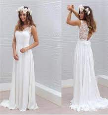 A Line Bateau Sweep Train Open Back Chiffon Lace Simple Cheap Wedding Okstyles Sheer Wedding Dress Lace Wedding Dress Vintage A Line Wedding Dress