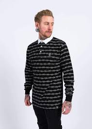 Are you something of rugby fan? Buy Tattoo Barbed Wire Black Rugby Shirt Bad Monday Bad Monday Apparel