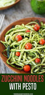 Heat 1 tablespoon of olive oil in a large saute pan or skillet over medium heat. Start You Year With A Healthy Dish With This Zucchini Noodles With Pesto It S A Healthy Pasta Zucchini Noodles With Pesto Pasta Alternative Keto Pasta Recipe