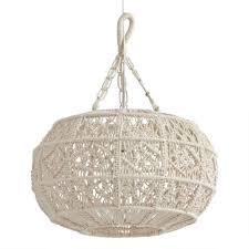 Ivory Macrame Sphere Pendant Lamp World Market