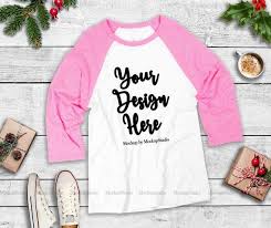 Free Neon Pink Christmas Raglan Mock Up Winter Holiday Baseball Psd Free Psd Mockups In 2020 Clothing Mockup Shirt Mockup Mockup Free Psd