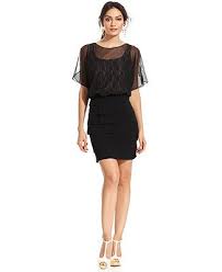 Black Cocktail Dress London Times Dress Short Sleeve Illusion Lace Blouso London Times Dress Blouson Dress Dresses