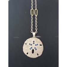 sapphire sand dollar pendant necklace