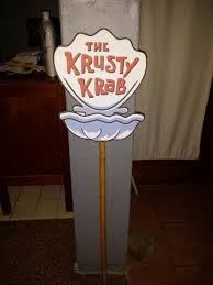 Carboard Cutout Krusty Krab Sign Post Spongebob Birthday Spongebob Birthday Party Spongebob Squarepants Party