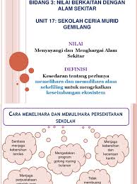 Hal ini kerana alam sekitar di negara kita didapati semakin tercemar. Bidang 3 Unit 17 Menyayangi Dan Menghargai Alam Sekitar