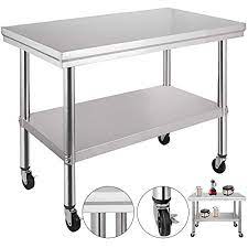 Kitchen islands and carts make cooking more efficient. Mophorn Stainless Steel Work Table With Wheels 24 X 30 Prep Table With Casters Heavy Duty Work Table For Commercial Kitchen Restaurant Business 24 X 30 X 32 Inch Buy Online In