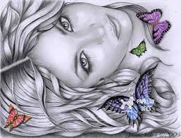 Doms ( zoom ultimate dark ). Pencil Art Drawings Of Butterflies Butterfly Girl By Hnedoocko Papillon Dog