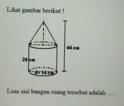 Juga beberapa gabungan dari ketiga bentuk di atas termasuk juga irisan atau potongan bagian darinya. Lihat Gambar Berikut Gabungan Tabung Dan Kerucut Brainly Co Id