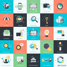 Set Of Flat Design Style Concept Icons For Finance Banking Stockfotos Und Lizenzfreie Vektoren Auf Fotolia Com Bild 811284 Flat Design Grafik Vektorgrafik