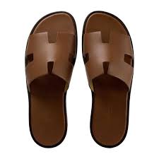 Hermes Men Sandals Izmir Veau Leather Gold Color 42 Size