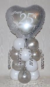 Silver Wedding 25th Anniversary Foil Balloon Display Table Centrepiece Ebay 25th Wedding Anniversary Silver 25th Wedding Anniversary Decorations Silver Anniversary Party