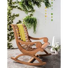 But the best rockers have two things in. Safavieh Sonora Teak Brown Eucalyptus Wood Outdoor Rocking Chair Pat7016b The Home Depot