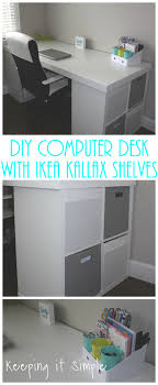 Ikea Hack Diy Computer Desk With Kallax Shelves Keeping It Simple Diy Computer Desk Desk Organization Diy Kallax Ikea