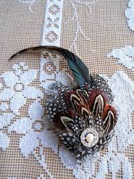Handmade Pheasant Feather Brooch Pin With Pearl And Crystal Accent Art Deco Nouveau Feather Brooch Feather Jewelry Brooch Handmade