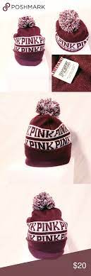 Victoria S Secret Pink Burgundy Beanie Victoria Secret Pink Accessories Burgundy Beanie Vs Pink Logo