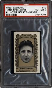 1963 Bazooka All-Time Greats Hank Greenberg (Silver)