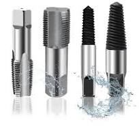 Lot de 4 extracteurs de vis et tarauds de tuyau, filetage de tuyau 1/2" et  3/4", extracteur de vis à gauche, professionnel pour travaux d'entretien,  ...