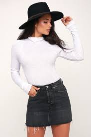 Black A Line Skirt Mini Rugged A Line Washed Black Denim Mini Skirt Mini Skirts Mini Skirts Outfits Summer Denim Skirt Trend
