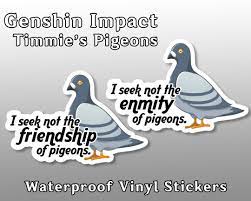 Genshin Impact Timmie's Pigeons Stickers Waterproof - Etsy Denmark