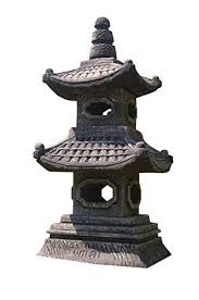 Wilai Pagode Decoration De Jardin Lanterne Lampe Japonaise Grise 2 Niveaux 10514 Pagode Jardin Lampe Japonaise Decoration Jardin