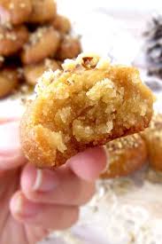 These Amazing Traditional Greek Honey Cookies Are Very Soft Soaked In Syrup And Coated With Honey And Walnuts A Scr Honey Recipes Honey Dessert Greek Recipes