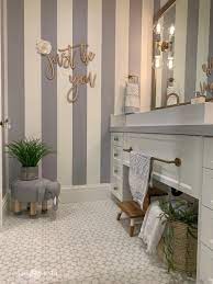 The sophistication delivered by brentwood for bathroom furniture is best complimented with large beautiful wall murals or wallpapers. Girls Bathroom Design Just Be You Sign Remington Avenue