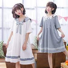 森ガール ワンピース レディース セーラー 春 夏 ワンピ ふんわり 半袖 セーラー襟 即納 可愛い 服 ワンピース イラスト 服 ロリータファッション
