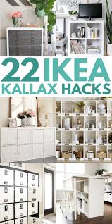 22 Of The Best Ikea Kallax Hacks For Your Bedroom Kitchen And Entryway These Mid Century Kallax Hacks Are Gre Ikea Kallax Hack Kallax Ikea Ikea Hack Storage