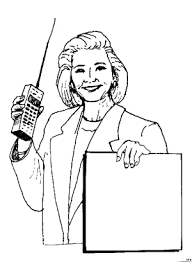 Frau Mit Handy Und Plakat Ausmalbild Malvorlage Menschen