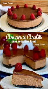 Cheesecake De Chocolate Com Base Oreo Sem Forno Receitas De Tortas Doces Cheesecake De Chocolate Receita De Cheesecake De Morango