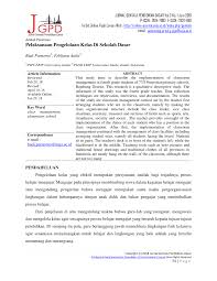 Pada hotel le beringin, jurnal sistem. Pdf Pelaksanaan Pengelolaan Kelas Di Sekolah Dasar