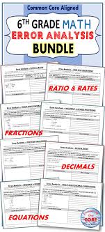 6th Grade Math Error Analysis Bundle Find The Error Back To School Error Analysis Math Math Errors Error Analysis