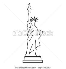 Je lève ma lampe à. Style Contour Liberte Statue Icone Toile Contour Illustration Vecteur Liberte Statue Icon Icone Canstock