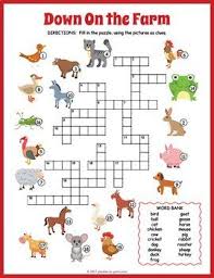 Farm Animals Crossword Puzzle Word Puzzles For Kids Kids Crossword Puzzles Activity Sheets For Kids