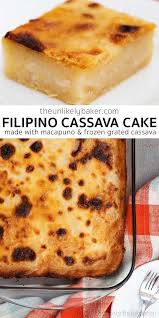 Filipino Cassava Cake With Macapuno Cassava Cake Cassava Cake Recipe Filipino Baked Dishes