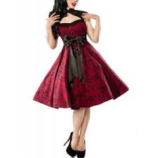 Taille haute type de motif: Robe Rockabilly Della Mode Pin Up Grande Taille Boutique Goth Apside Clothes
