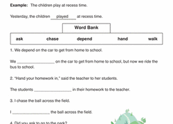 Past Tense Verbs Worksheets Education Com Verb Worksheets Word Bank Learning Resources
