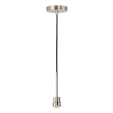 Portfolio Brushed Nickel Transitional Cylinder Pendant Light In The Pendant Lighting Department At Lowes Com